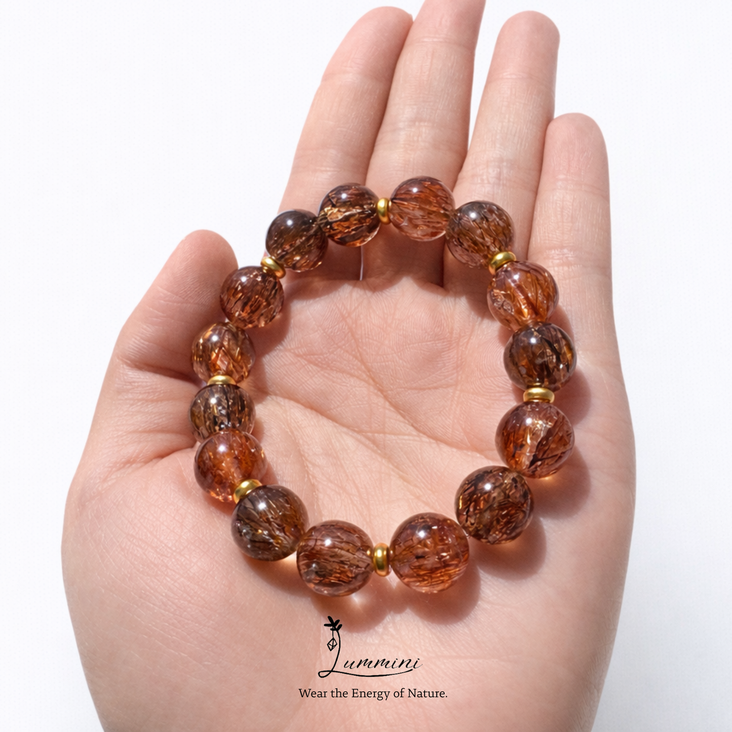 Black Gold Super Seven Bracelet · High Vibration & Protection · 11mm · Gold-Plated Spacer