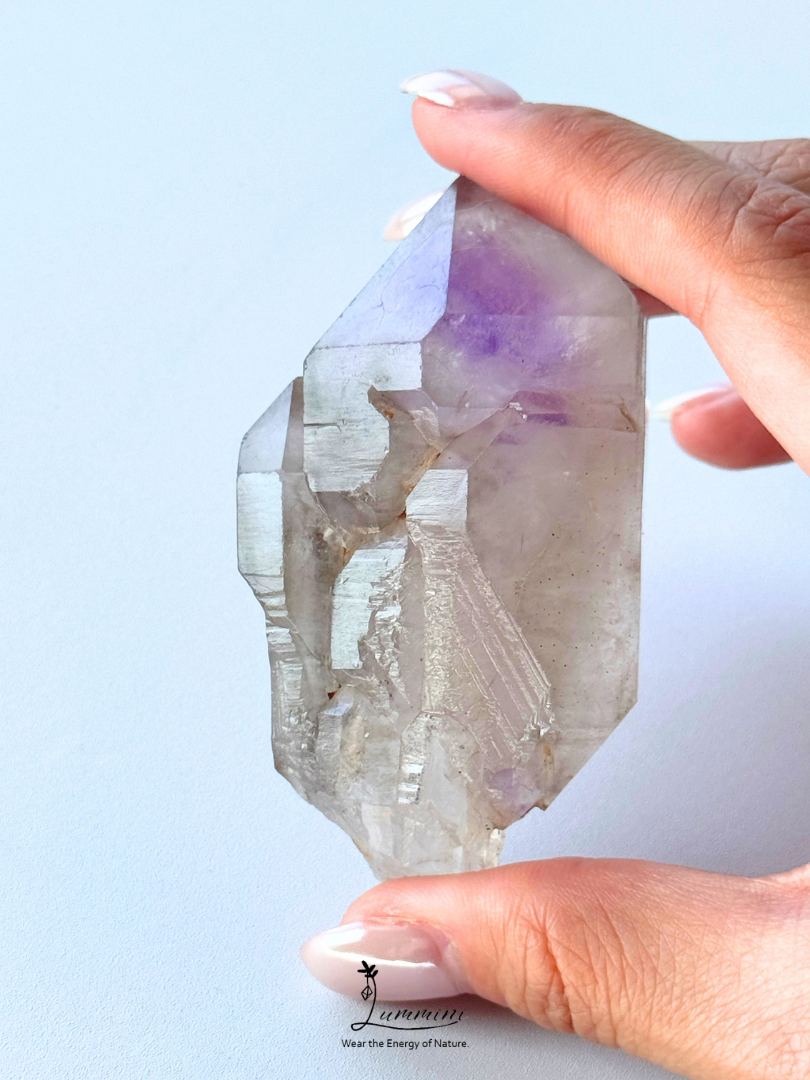 Natural Madagascar Amethyst Skeletal Quartz Raw Crystal – 97g, 78mm
