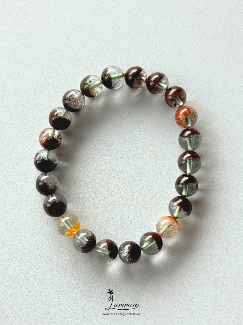 Natural Four Seasons Garden Quartz / Phantom Quartz Bracelet – 9mm