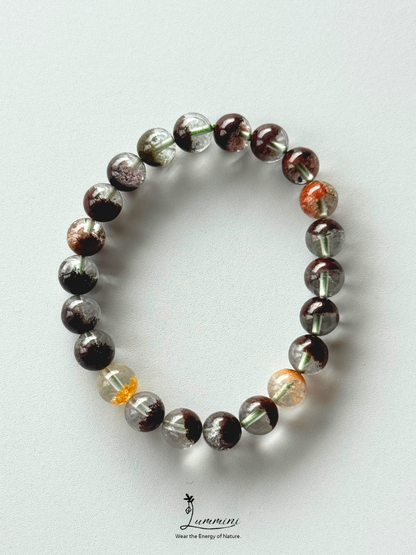 Natural Four Seasons Garden Quartz / Phantom Quartz Bracelet – 9mm