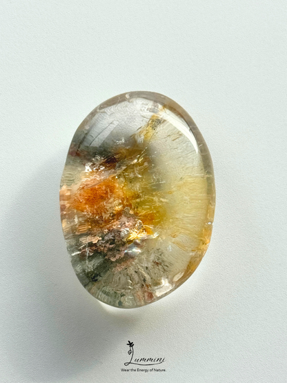 Natural Garden Quartz Palm Stone with Garden & Flower Inclusions – 80g, 57mm