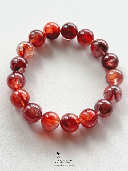 Fire Quartz / Flower Inclusion Quartz 12.5mm - One of a Kind