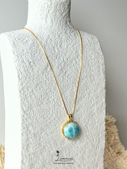 Genuine Natural Larimar Pendant Necklace in Silver 925 Setting – 17.5*8.5 mm, Gift Ready, One of a Kind, Larimar Jewellery