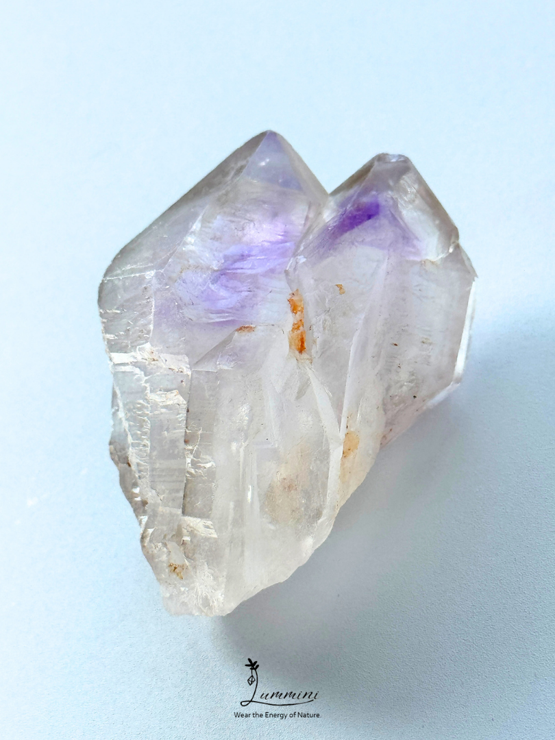 Natural Madagascar Amethyst Skeletal Quartz Double Point – 80g, 62mm