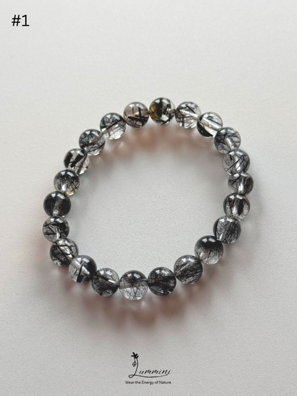 Natural Tourmalinated Quartz Bracelet