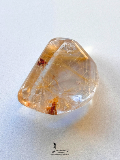 Natural Golden Rutilated Quartz Pocket Stone - 27g
