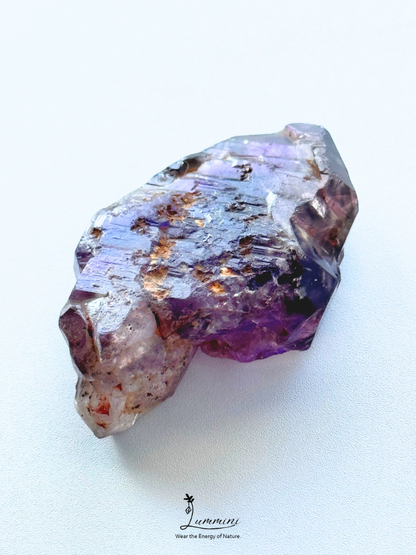 Natural Zimbabwe Super Seven Raw Crystal Specimen with Double-Sided Skeletal Growth, Circuit-Board – 32g, 51.5mm