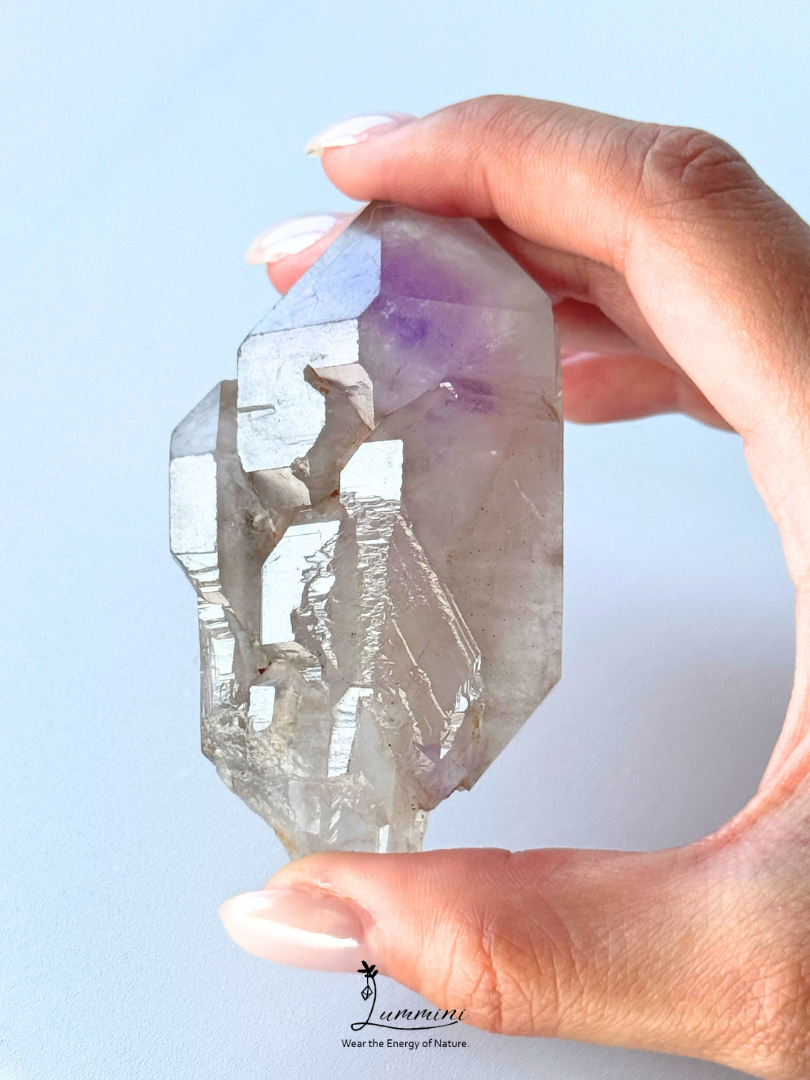 Natural Madagascar Amethyst Skeletal Quartz Raw Crystal – 97g, 78mm