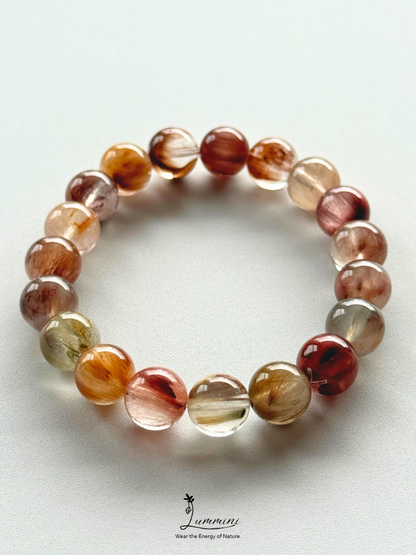 Natural Rabbit Hair Quartz Bracelet with Cat’s Eye Effect – 10.5mm - One of a Kind