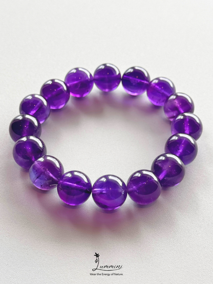 AAA+ Genuine Uruguayan Amethyst Statement Bracelet – 13.5mm