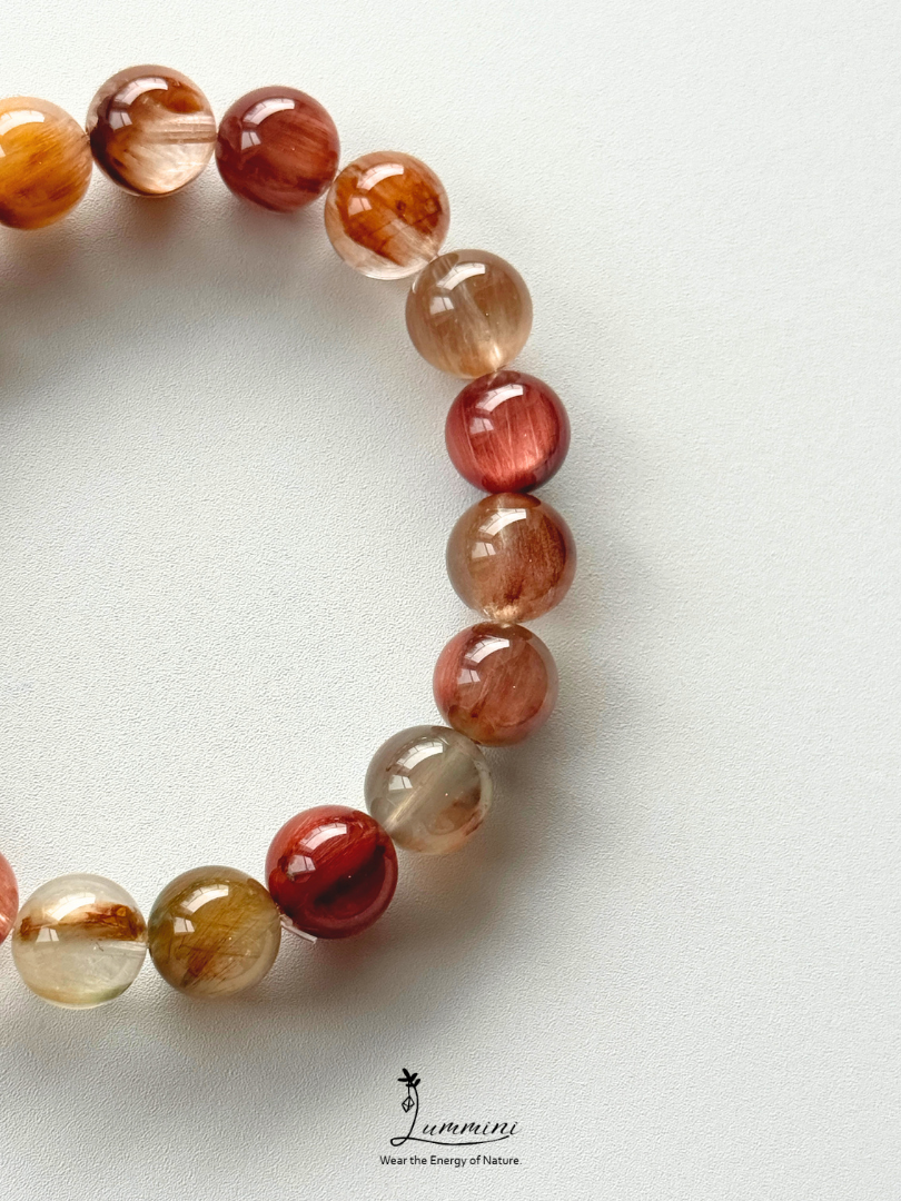 Natural Rabbit Hair Quartz Bracelet with Cat’s Eye Effect – 10.5mm - One of a Kind