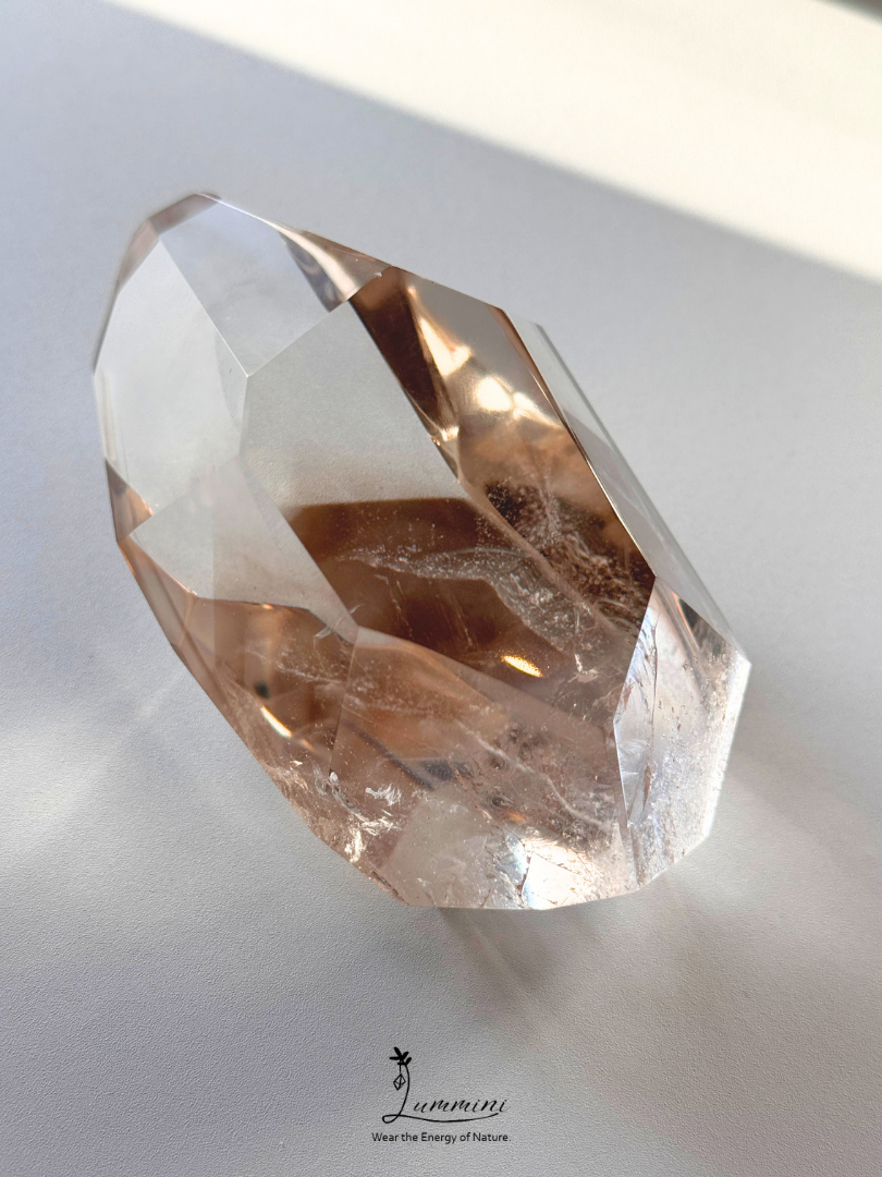 Large AAA Natural Smoky Quartz Freeform Display Stone – Multi-Faceted Hand Cut – 300g, 97mm