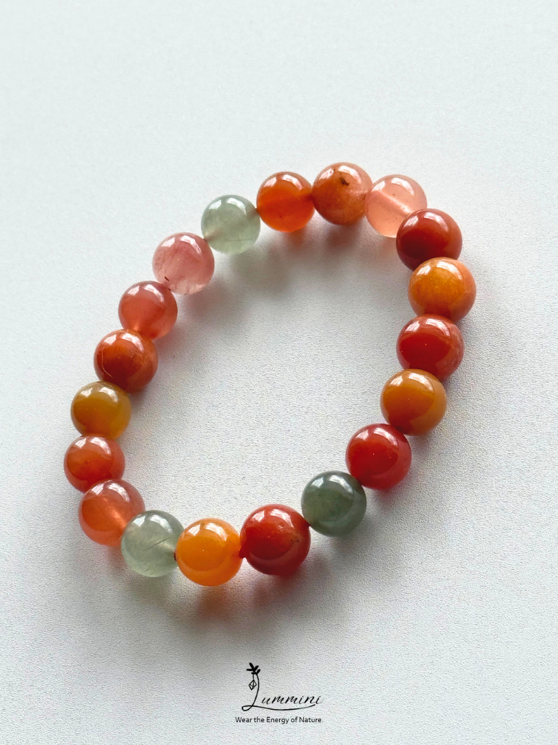 Natural Multicolour Rabbit Hair Quartz Bracelet - One of a Kind– 10mm