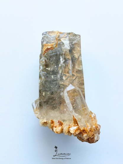 Rare & Special - Natural Himalayan Clear Quartz with Green Mica & Akashic Growth Lines – 120g, 87mm