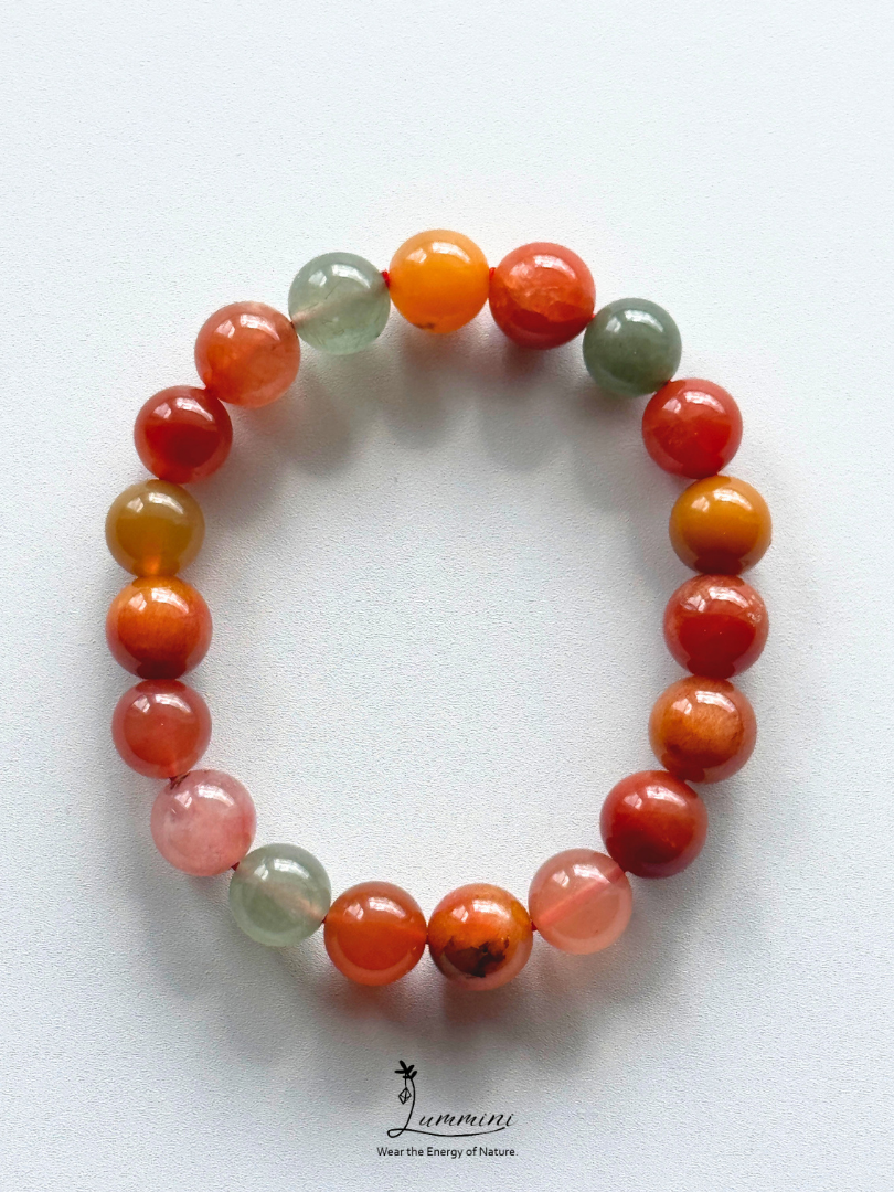Natural Multicolour Rabbit Hair Quartz Bracelet - One of a Kind– 10mm