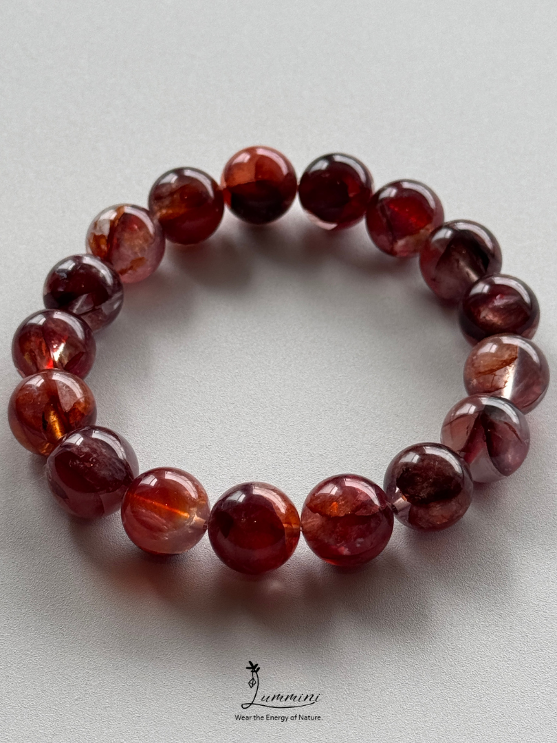Fire Quartz / Flower Inclusion Quartz 12.5mm - One of a Kind