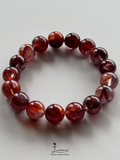 Fire Quartz / Flower Inclusion Quartz 12.5mm - One of a Kind