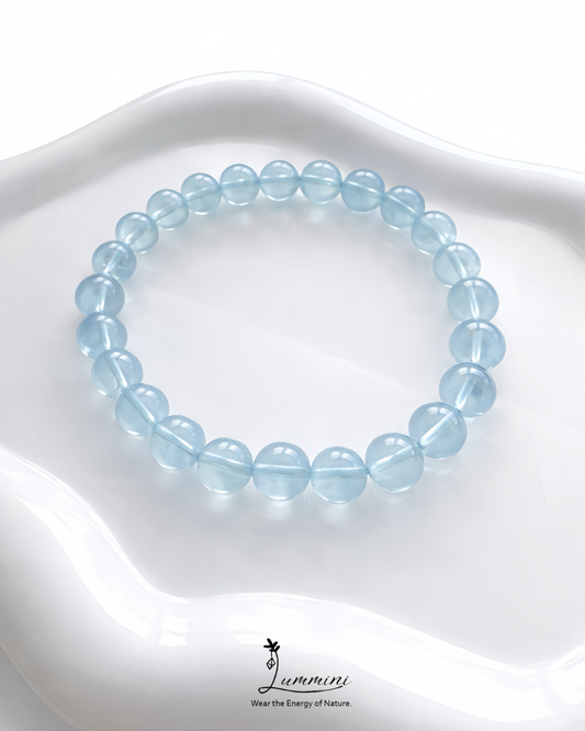 Aquamarine Bracelet · Ocean Calm & Clarity · 7.5mm /  8mm