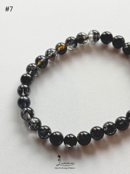 Natural Tourmalinated Quartz Bracelet