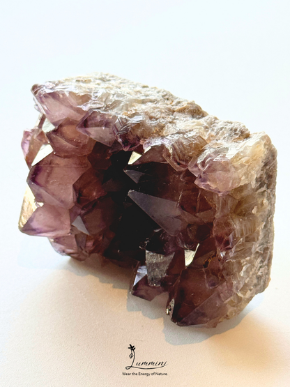 Natural Amethyst Cluster Specimen with Hidden Mountain Inclusions, One of a Kind