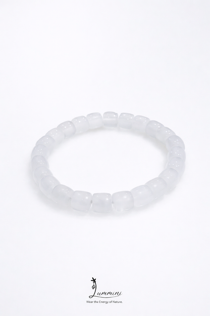 White Agate Bracelet · Calm Balance & Soft Energy