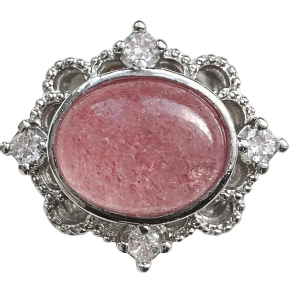 Strawberry Quartz in Vintage Frame