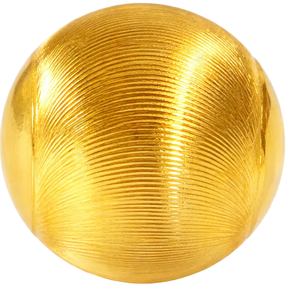 18K Gold-Plated Fine Textured Cat Eye Round Bead · 6mm