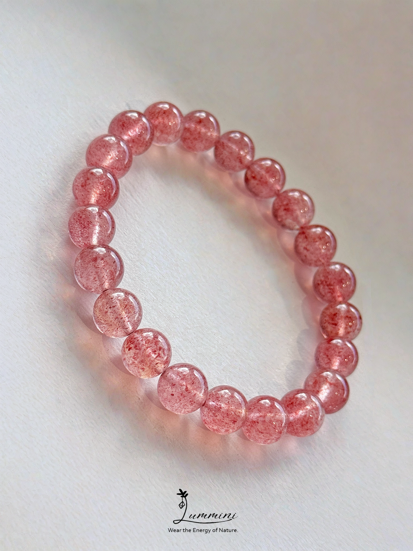 Strawberry Quartz Bracelet · Sweet Love Energy · 7mm / 9mm