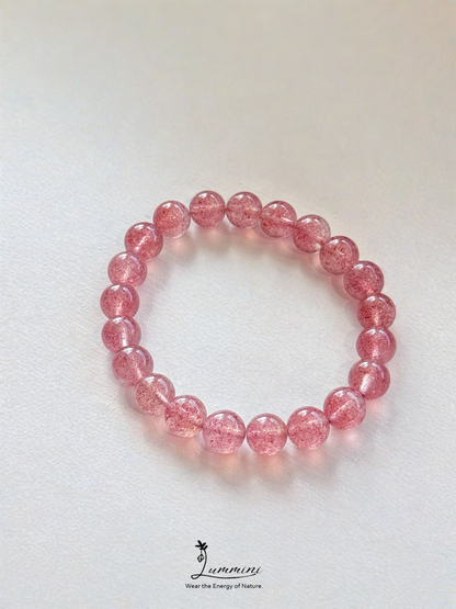Strawberry Quartz Bracelet · Sweet Love Energy · 7mm / 9mm