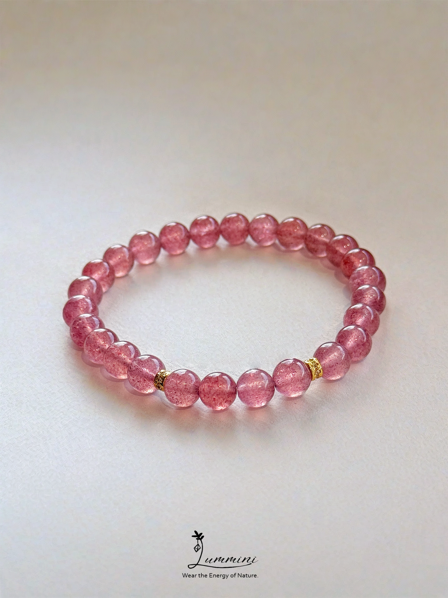 Strawberry Quartz Bracelet · Sweet Love Energy · 7mm / 9mm