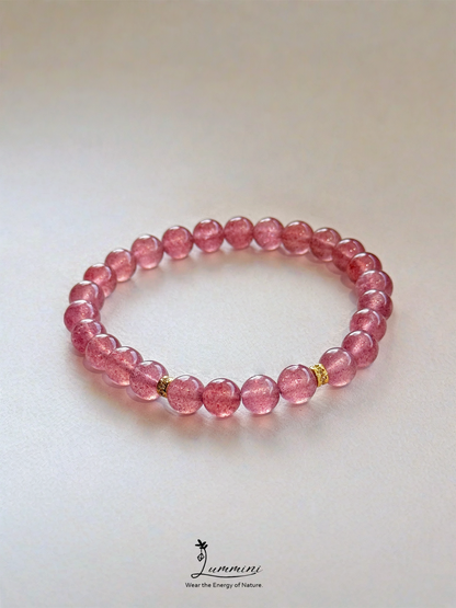Strawberry Quartz Bracelet · Sweet Love Energy · 7mm / 9mm
