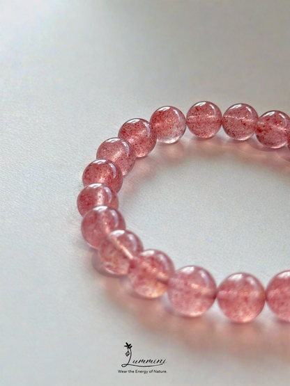 Strawberry Quartz Bracelet · Sweet Love Energy · 7mm / 9mm
