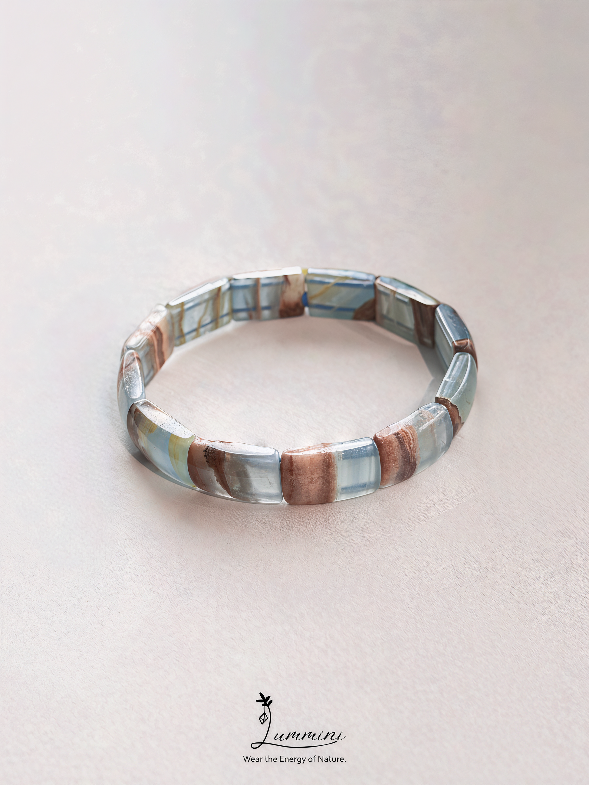 Blue Calcite Bracelet / Bar Bracelet · Ocean Energy & Calm Flow