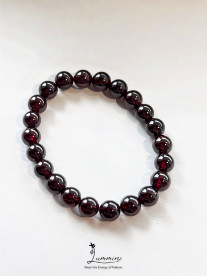 Garnet Bracelet · Deep Energy & Inner Strength · 8mm