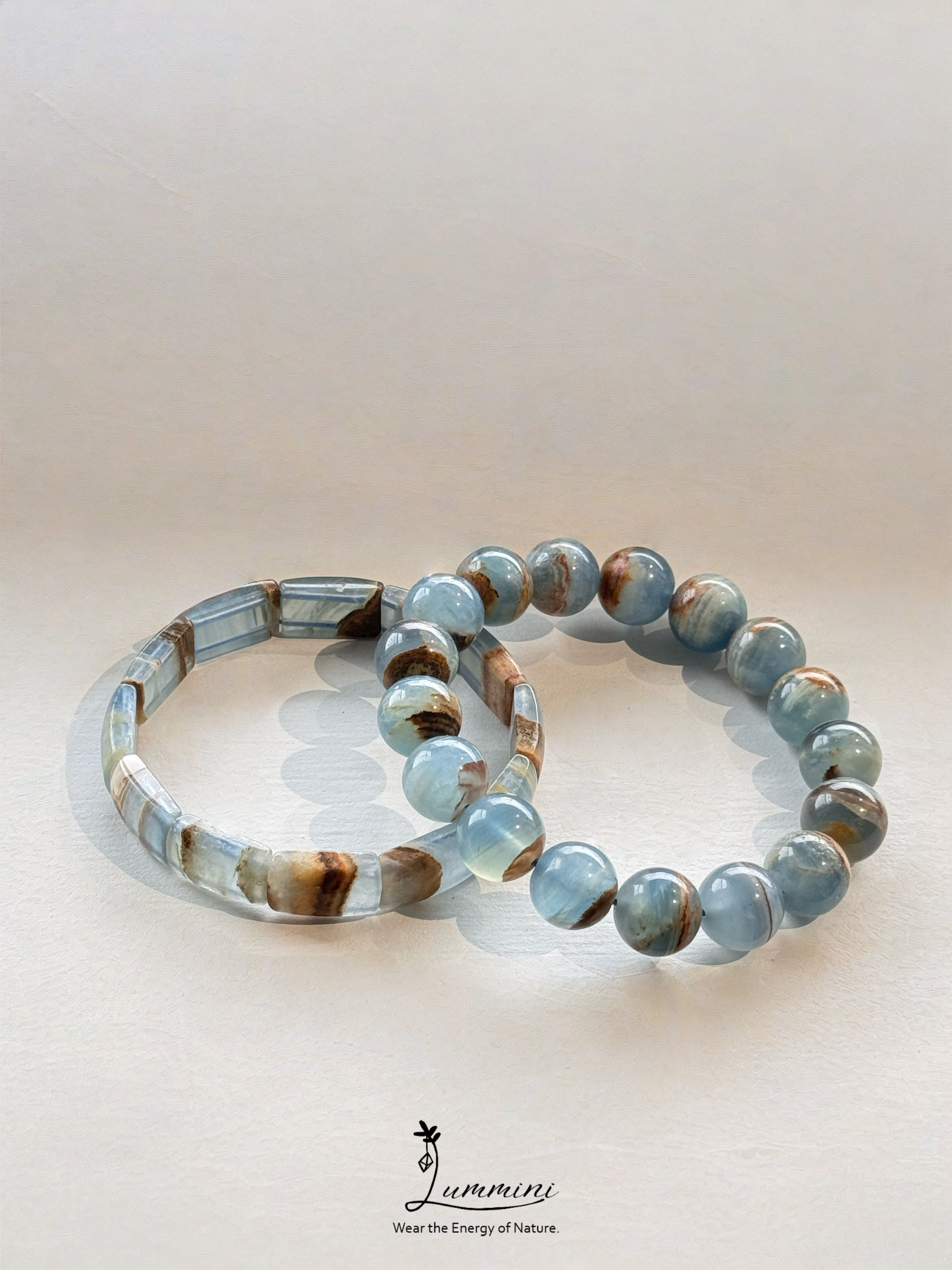 Blue Calcite Bracelet / Bar Bracelet · Ocean Energy & Calm Flow