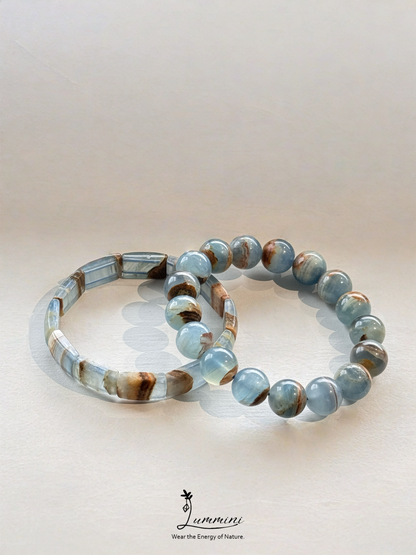 Blue Calcite Bracelet / Bar Bracelet · Ocean Energy & Calm Flow