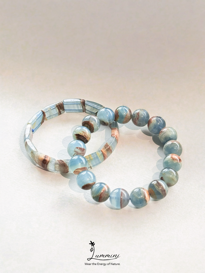 Blue Calcite Bracelet / Bar Bracelet · Ocean Energy & Calm Flow