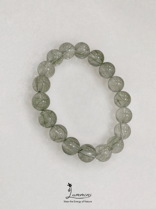 Green Rutilated Quartz Bracelet · Growth & Abundance · 9-10mm